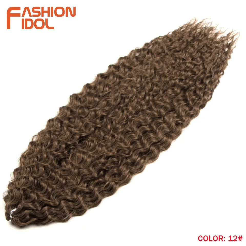 FASHION IDOL Ariel Twist Crochet Hair Synthetic 22 Inch 300g 3 Bundles Water Wave Hair Extensions Ombre Blonde Braid Curly Hair