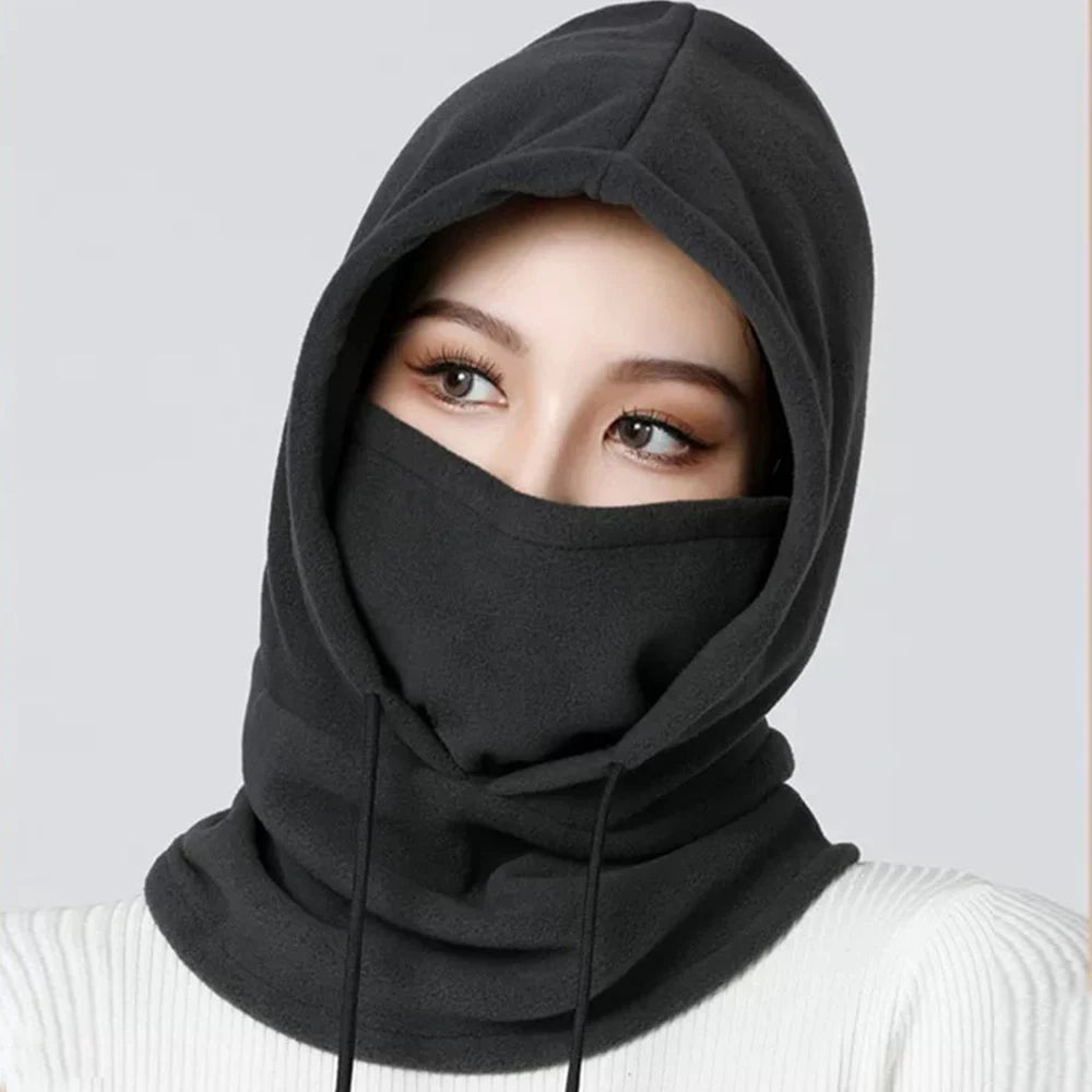 Winter Thermal Fleece Hat Hooded Outdoor Windproof Cold Warm Skiing Sport Men Women Neck Warmer Cycling Face Mask Masked Caps