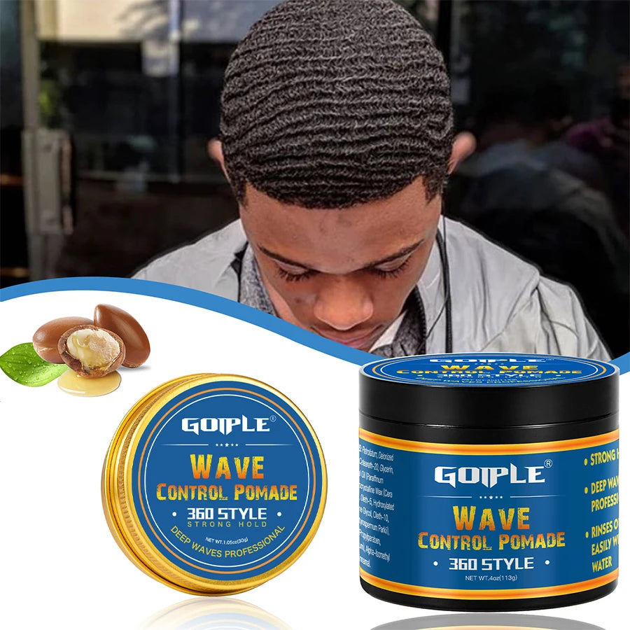 360 Styles Wave Pomade for Men Firm Hold Natural Shine Wave Training & Holding Pomade Easy to Wash Out Wave Grease