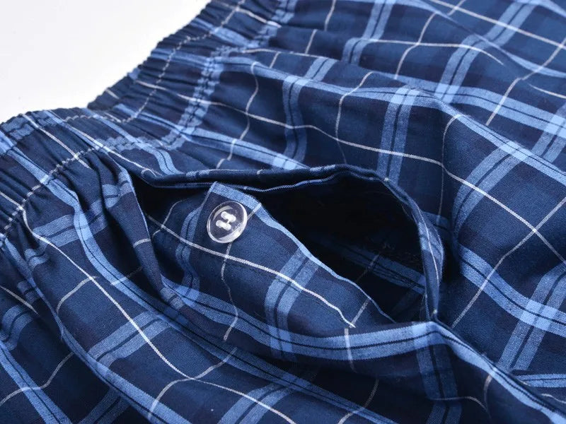Mens Underwear Boxers Shorts Casual Cotton Sleep Underpants Packag High Quality Plaid Loose Comfortable Homewear Striped Panties