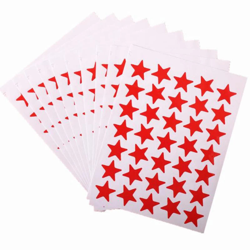 10 Sheets/Pack Gold-Plated Award Glitter Stickers Mother Teacher Praise Label Award Five-Pointed Star Love Sticker