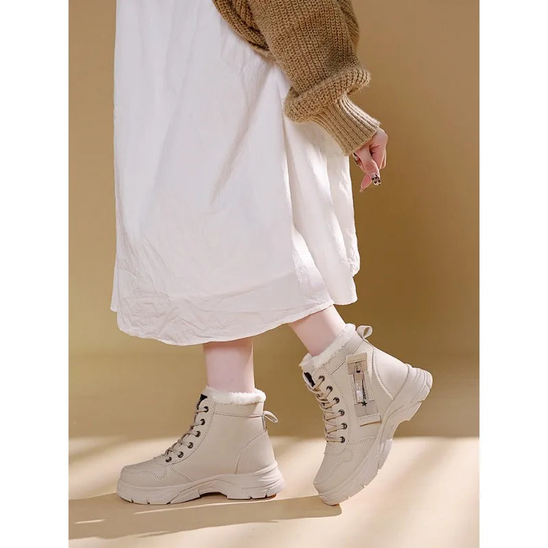 Winter Snow Boots for Women Solid Color New Casual High-top Shoes Warm Sneakers Platform Comfortable Ankle Boots Shoes for Women