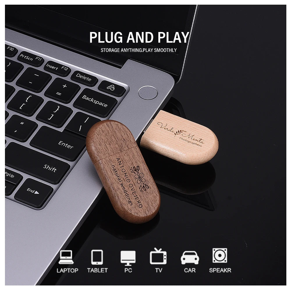 JASTER USB 3.0 High Speed LOGO Wooden Box Personal Logo Customer Pendrive 8GB 16GB 32GB 64GB USB Flash Drive Pen Drive U Disk