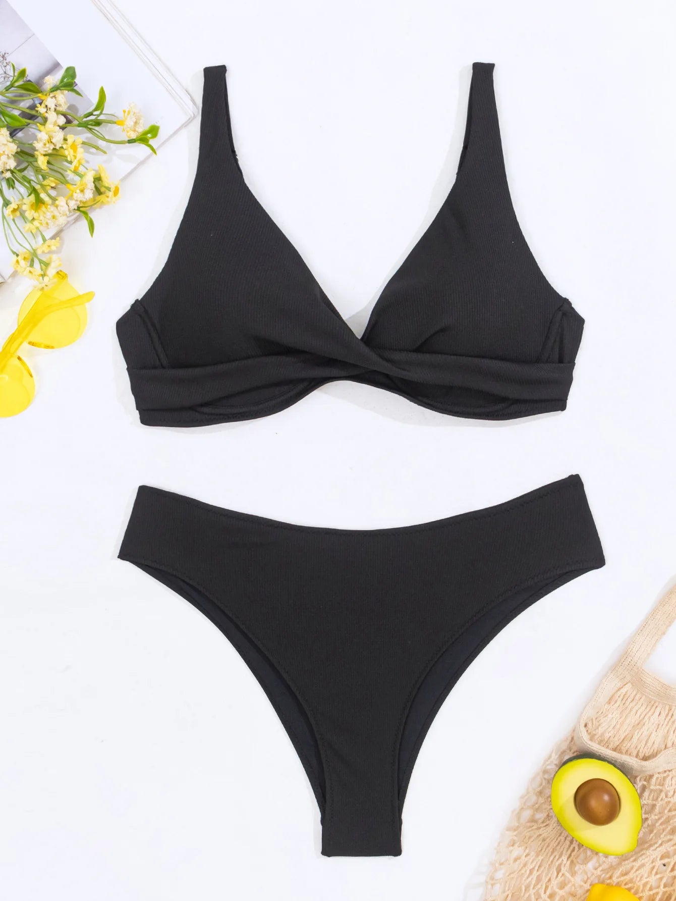 Sexy Bikini Set Women's Swimsuit 2025 Swimwear Woman Two-Piece Swimsuit Solid Bathing Suit Beach Swimming Suit Vacation Monokini