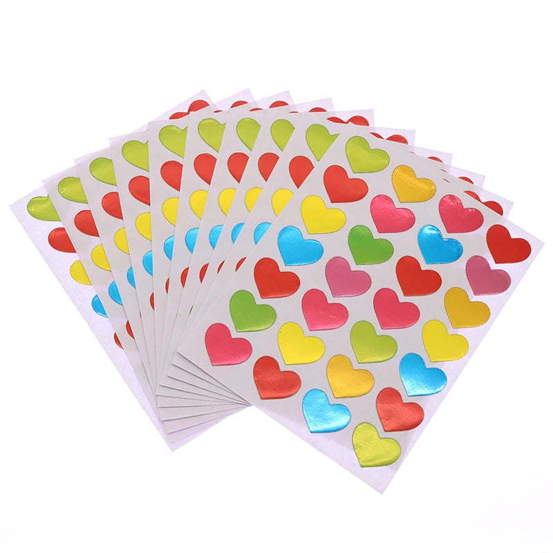 10 Sheets/Pack Gold-Plated Award Glitter Stickers Mother Teacher Praise Label Award Five-Pointed Star Love Sticker