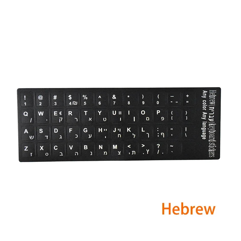 Russian French English Arabic Spanish Portuguese Hebrew Keyboard Stickers Letter Alphabet Layout Sticker For Laptop Desktop PC