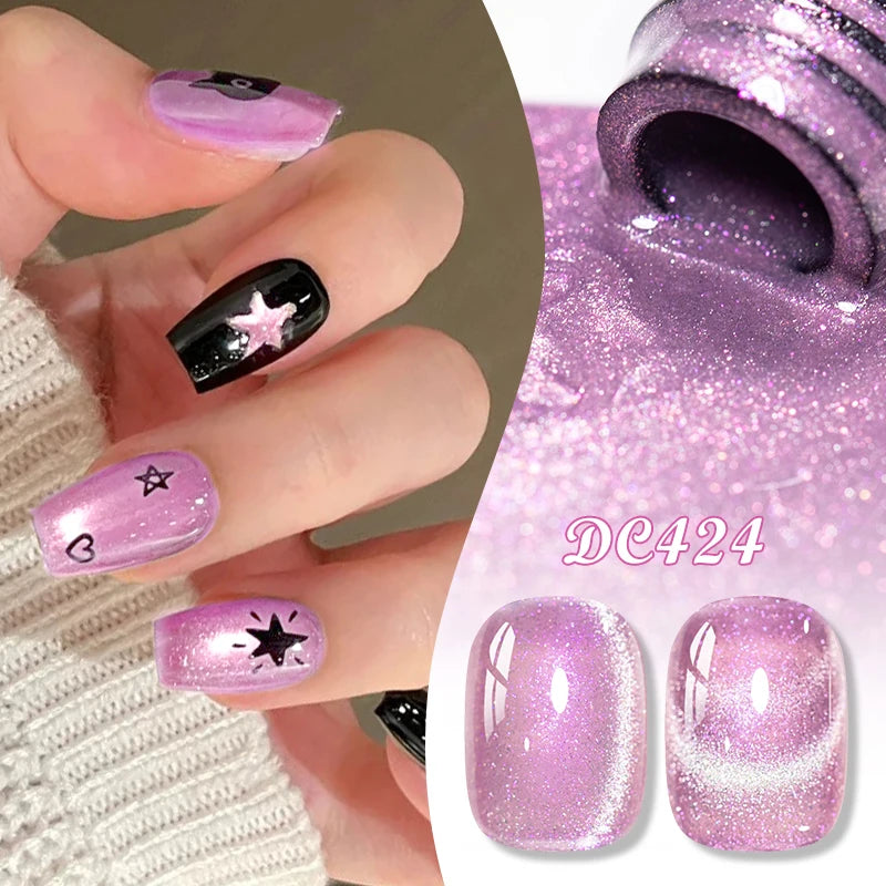 Auroras Glitter Cat Magnetic Gel Gel Polish Sparkling Glitter Laser Semi Permanent Soak Off UV Gel Varnish Manicure Nail Art DIY