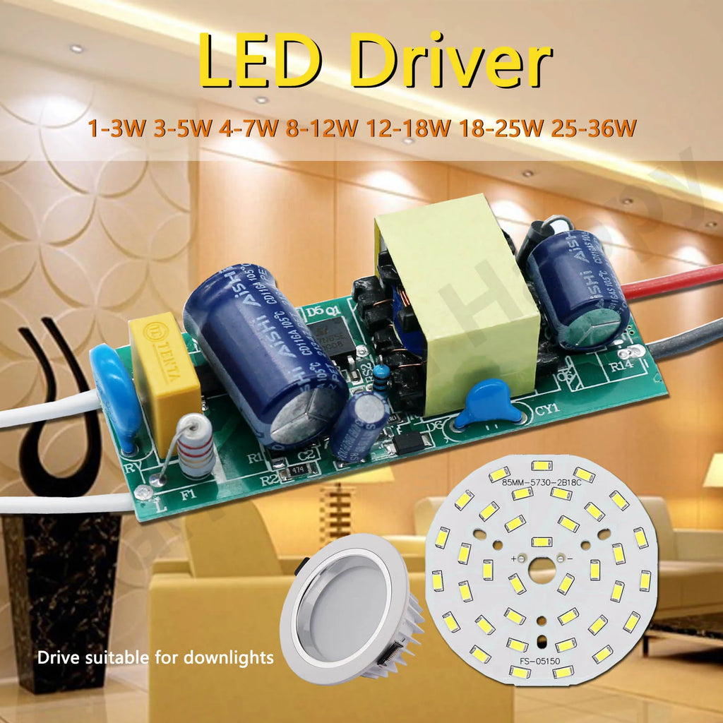 LED Driver 220V LED Power Supply 1-3W 4-7W 8-12W 15W 18W 24W 25W 30W 36W 300mA with Built-In Transformer Module LED Driver Board