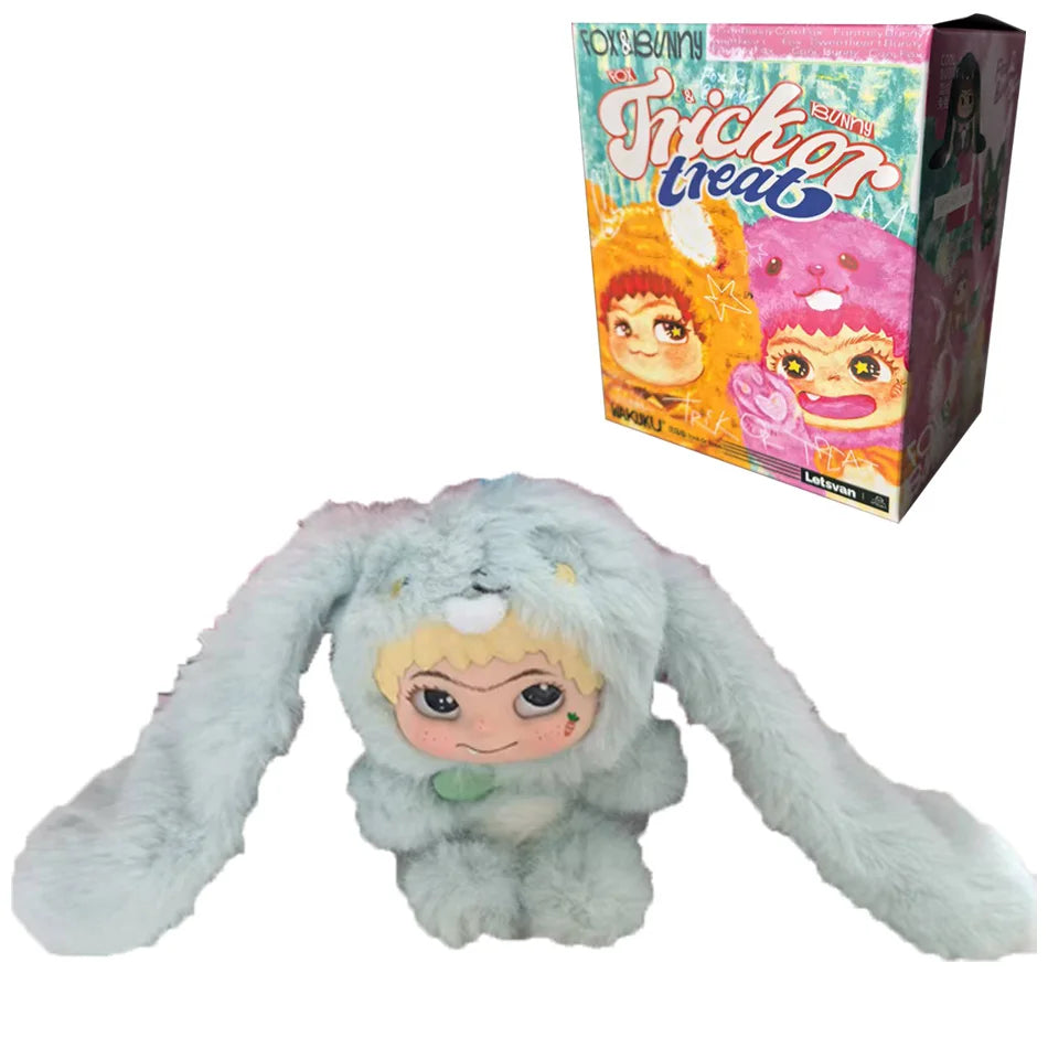INew Genuine Wakuku Fox And Bunny Trick Treat Series Mystery Box Kawaii Vinyl Doll Plush Toy Kawaii Pendant Collection Toy Gifts