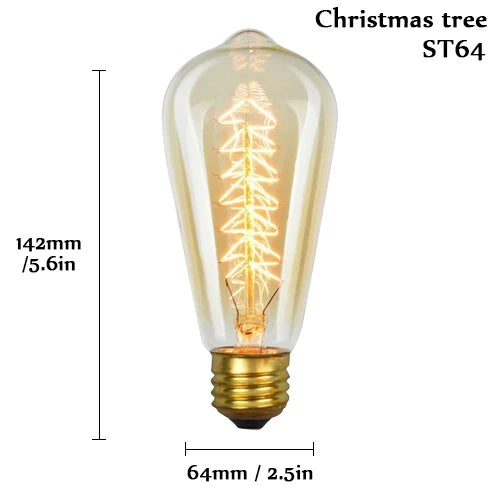 Edison bulb lampada retro lamp incandescent ampoule vintage E27 40w 220V For Decor Filament Bulb E27 Pendant Lights Antique Bulb