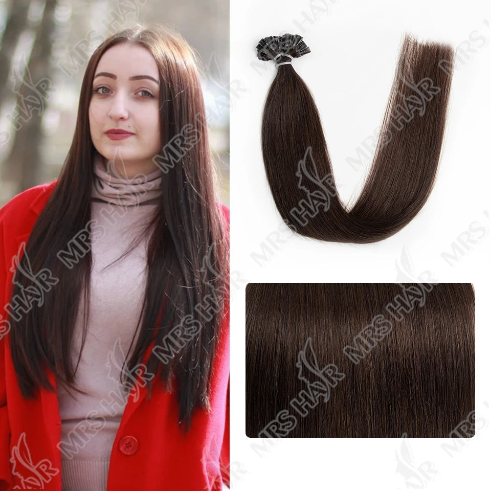 U Tip Fusion Hair Extensions Blonde Natural Real Human Hair Extensions 1.5cm Keratin Hair Capsules 50pcs 30g 40g 50g 12-24inch