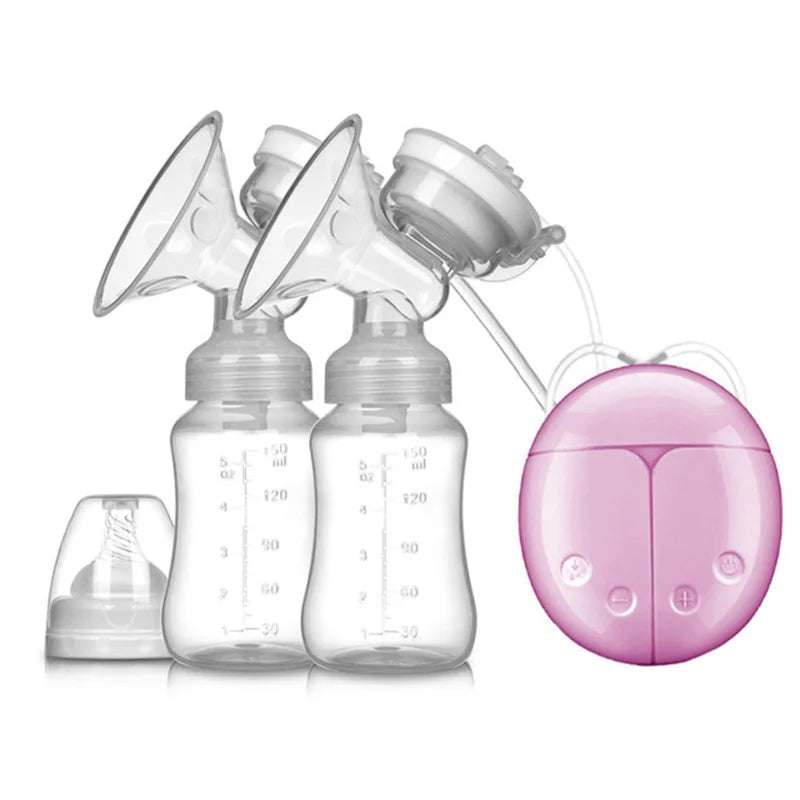 ZIMEITU Double Electric Breast Pumps Powerful Nipple Suction USB Electric Breast Pump with Baby Milk Bottle Cold Heat Pad Nippl