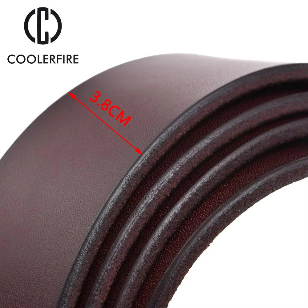 Coolerfire Fashion Cowhide Genuine Leather Belt Men Black Jeans Strap Male Vintage Casual Men Belts HQ024