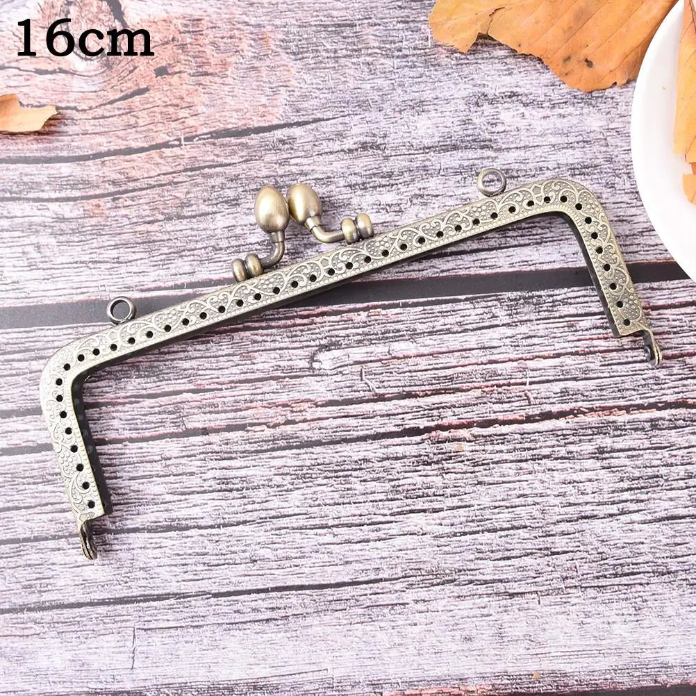 1PCS Bronze DIY Purse Handbag Handle Coins Bags Metal Kiss Clasp Lock Frame New Fashion Handle 8.5/10.5/12.5/15/16/18/20cm