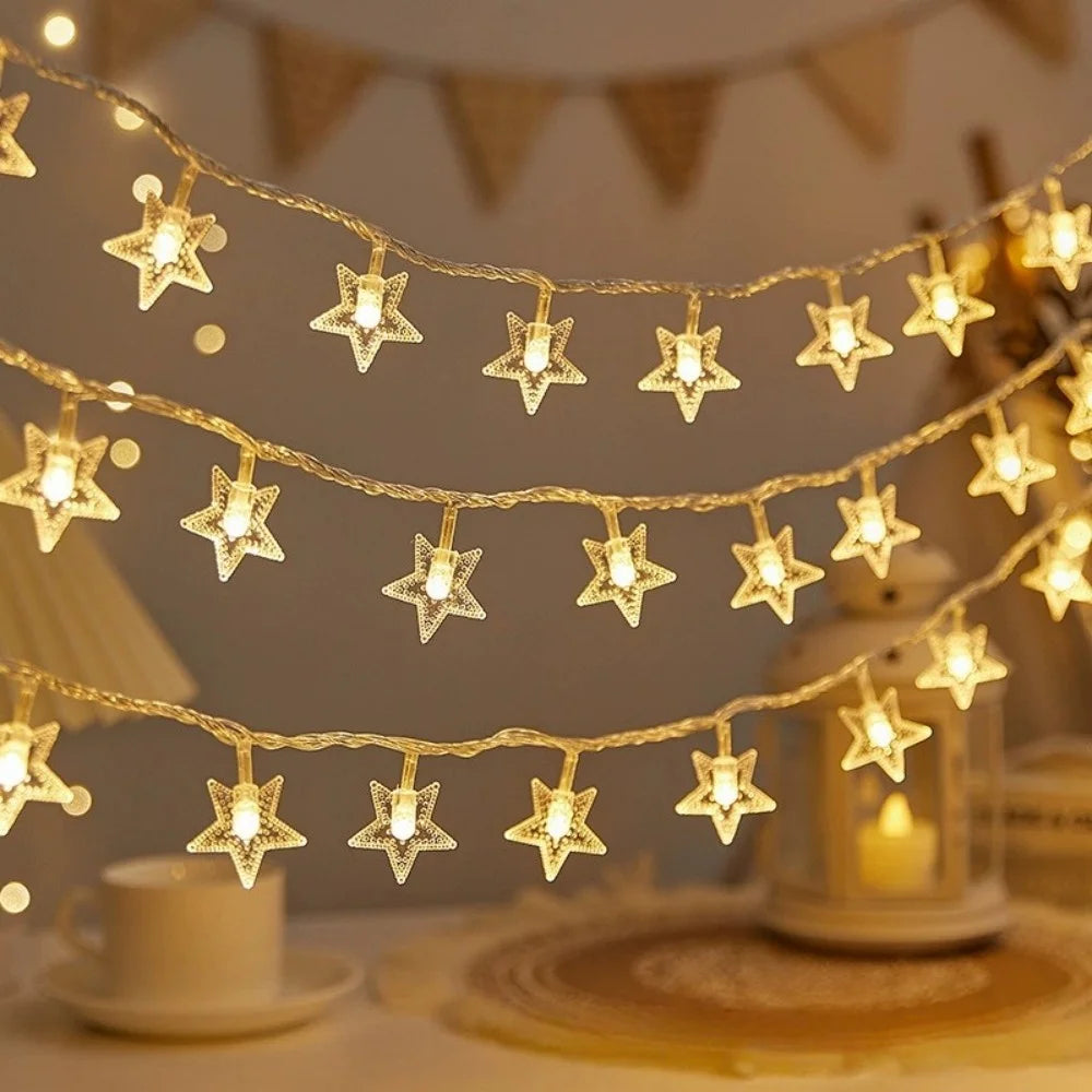 1PC 1.5M/3M LED Star String Light,LED Fairy Light,Powered by AA Batteries(excl),Used for Room,Party and Ramadan Decoration ﻿