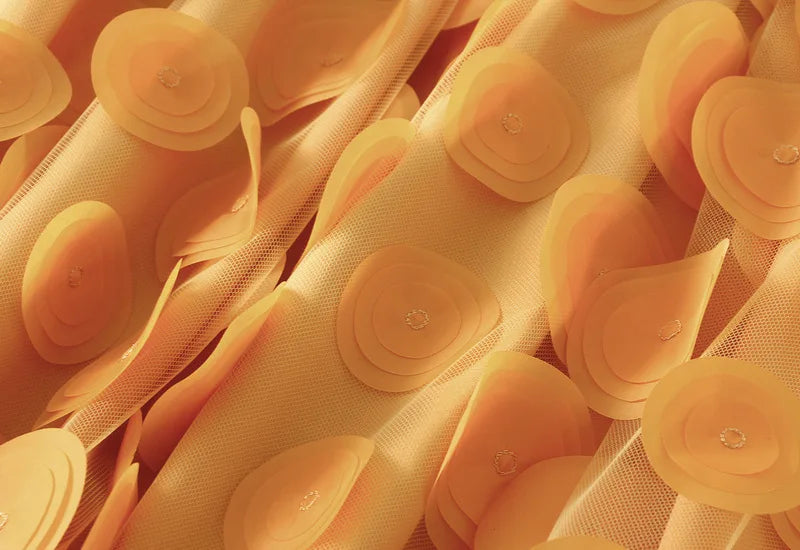 Autumn Winter 3D Circular Applique Mesh Long Skirts 2024 Korean Fashion Hepburn Style High Waist A-LINE Skirt