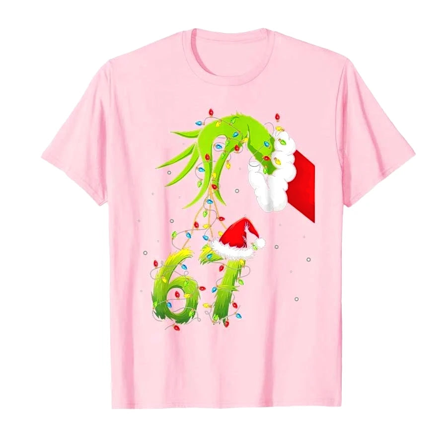 Funny Six Seven 6 7 Meme 67 Xmas Hand Christmas Printed Costume T-shirt for Women T Shirts Short Sleeve Tops Clothing
