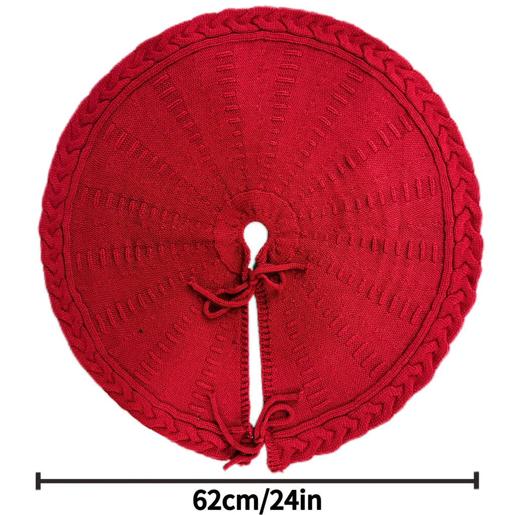 New Year decors tree skirt, knitted tree strap apron, New Year holiday decoration scene decoration props, home office decoration