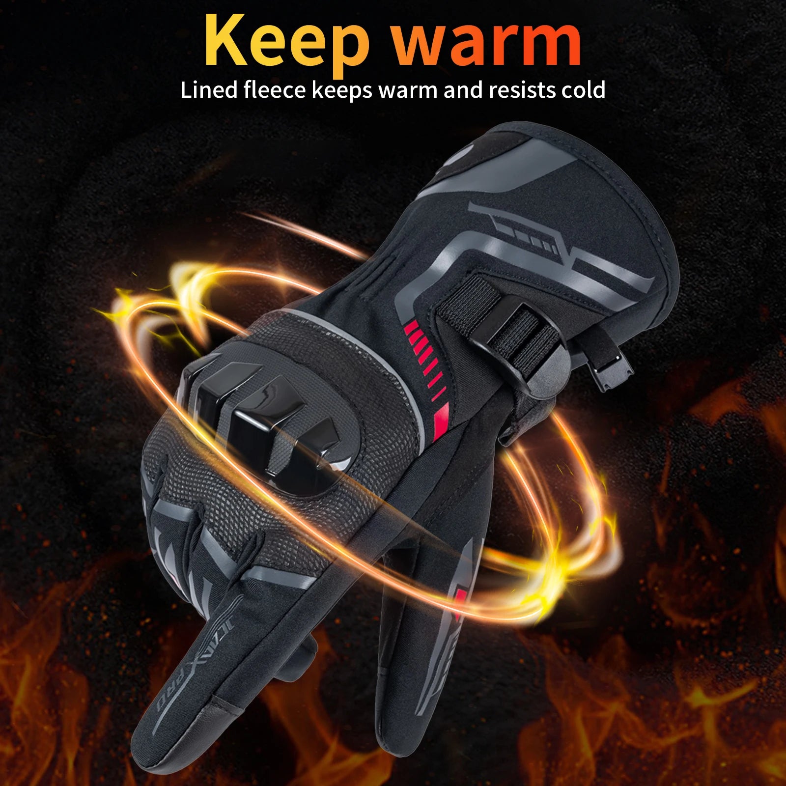 Winter Motorcycle Gloves for Men Women Waterproof Warm Cold Weather Riding Gloves Touchscreen for ATV UTV Road Racing Snowmobile