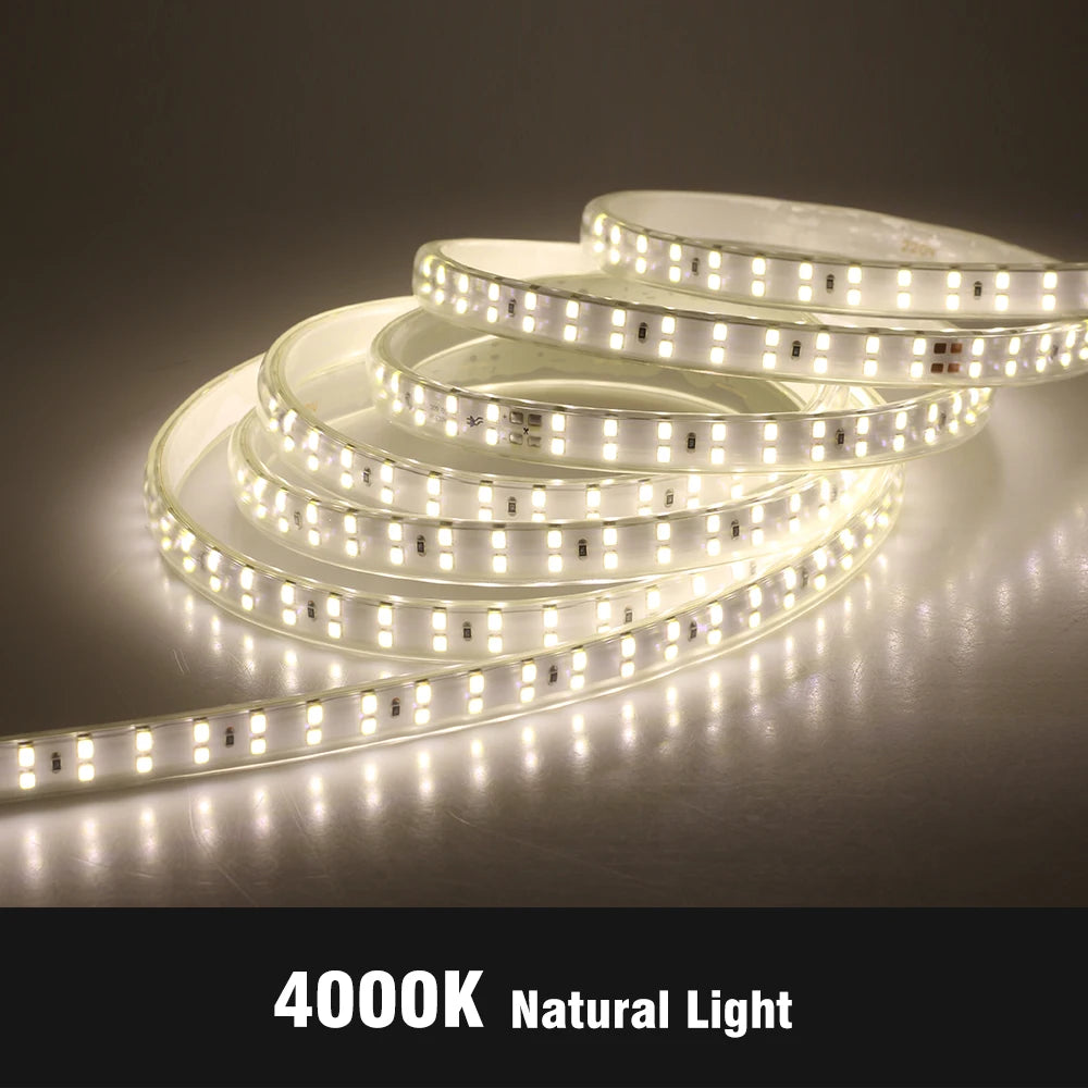 220V LED Strip 2835 High Safety High Brightness 180LEDs/m3000K 4000K 6000K Flexible LED Light Outdoor Waterproof LED Strip Light