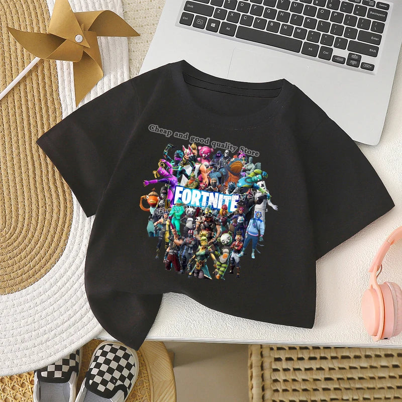 FORTNITED Boys T Shirt Girl Baby Summer Clothes Children Cotton Tee Shirts Print Short Sleeve Kid Tops Toddler Anime Tees Gifts