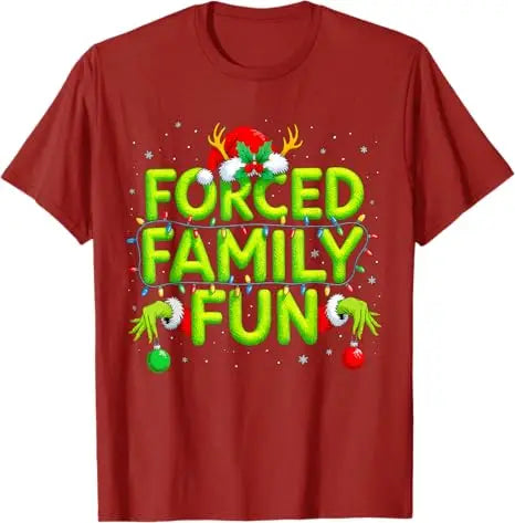 Funny Forced Family Fun Christmas Holiday Shirt Men Elf T-Shirt Fashion Xmas Costume Novelty Gift Y2k Humor Saying Tee Pajamas