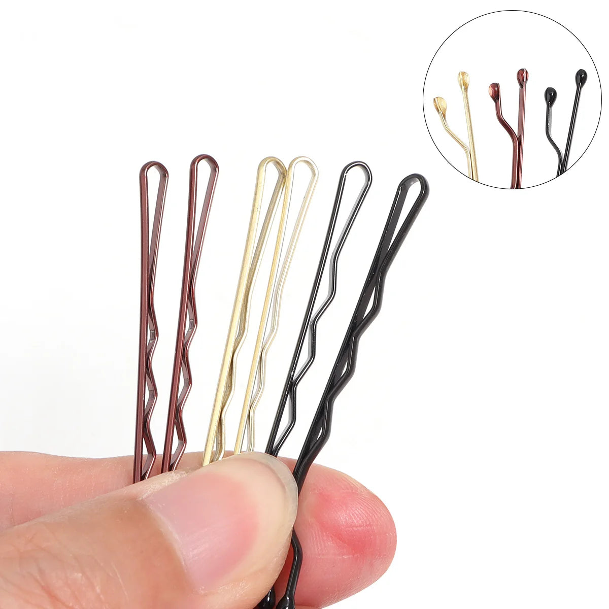 50 Pcs 4 Colors 5cm Hair Clip Lady Hairpins Curly Wavy Grips Hairstyle Hairpins Women Bobby Pins Styling Hair Accessories