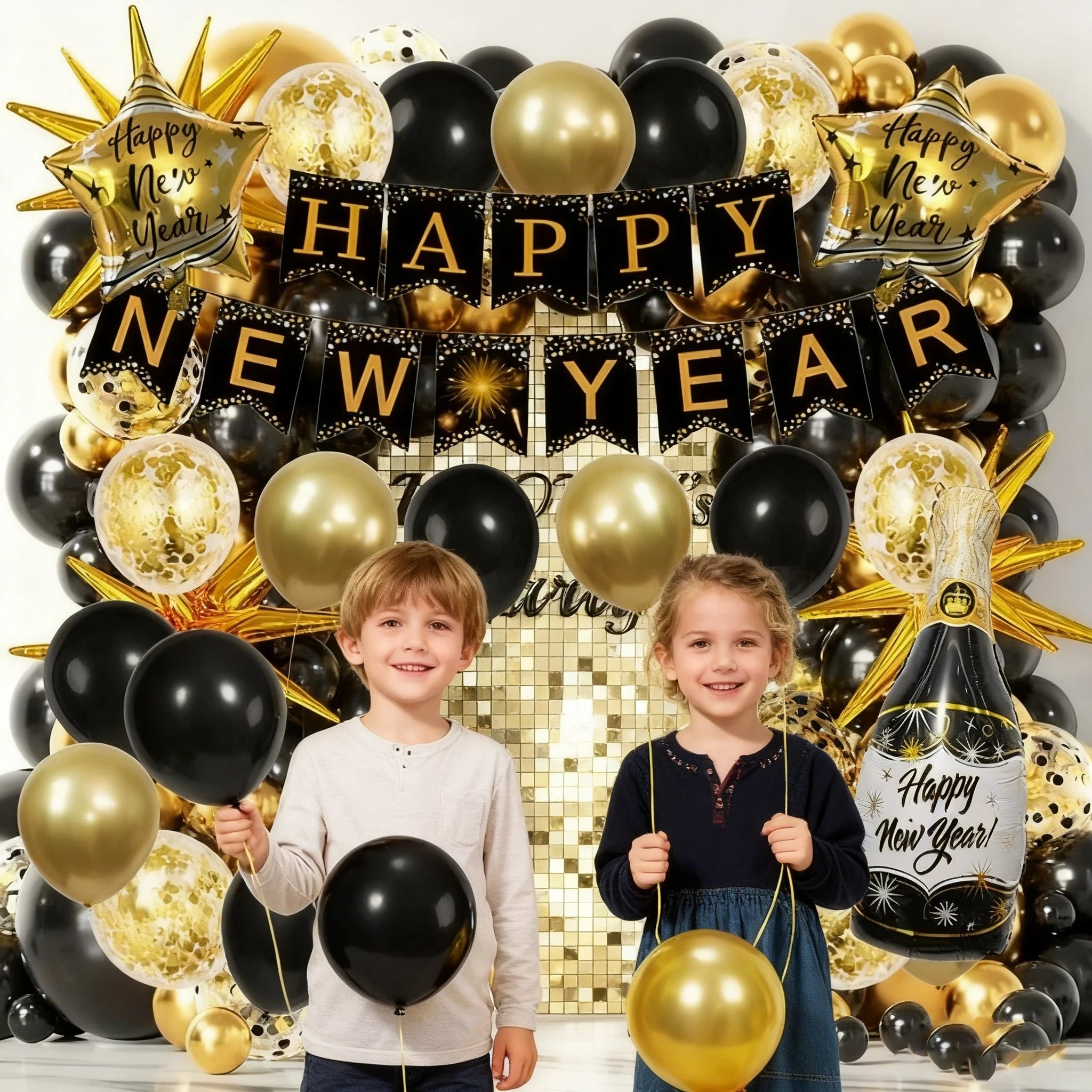 2026 New Year Decorations Balloons Arch New Years Eve Party Supplies Happy New Year Banner Perfect for New Year Decor