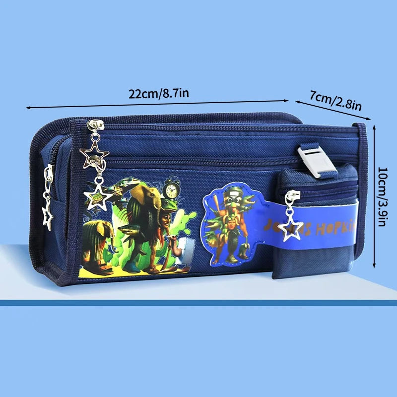 Italian Brainrot Large Capacity Pencil Case Tungtungtung Sahur Stationery Bag Back to School Pen Bag Zipper Boys Pencil Pouch