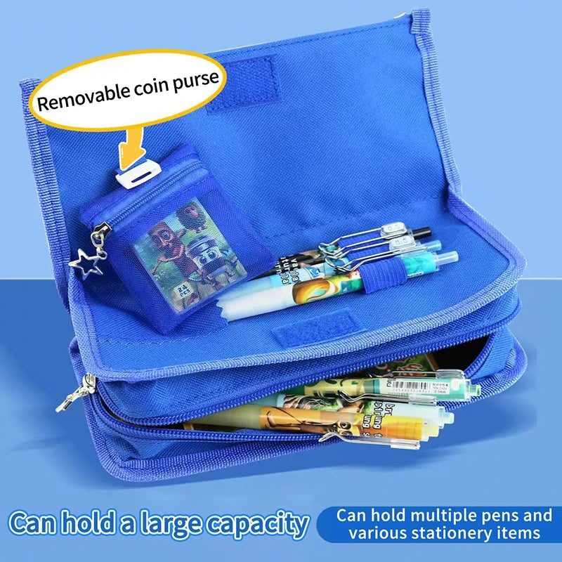 Italian Brainrot Large Capacity Pencil Case Tungtungtung Sahur Stationery Bag Back to School Pen Bag Zipper Boys Pencil Pouch