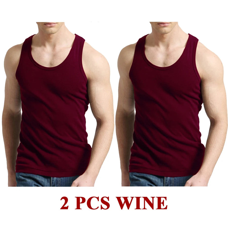 Tank Tops Men 100% Cotton Solid Vest Male Breathable Sleeveless Tops Slim Casual Gym Running Comfortable Undershirt Mens Gift