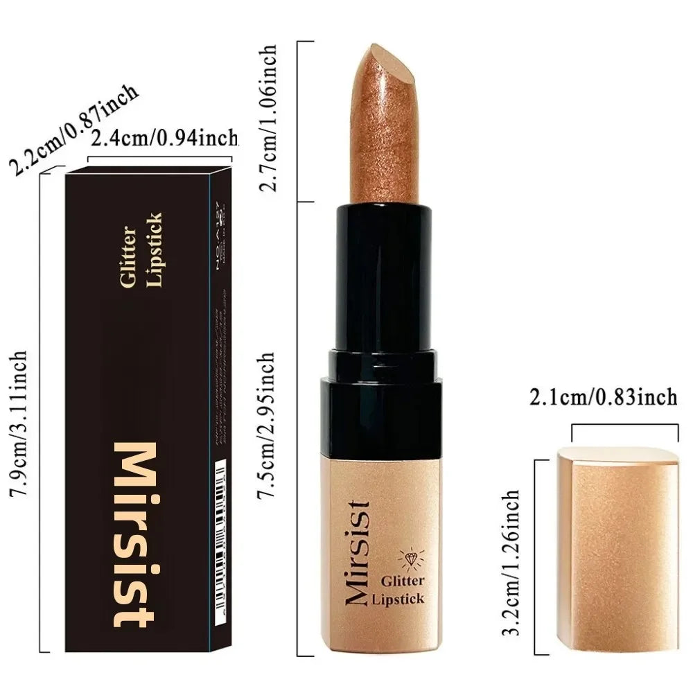 Diamond Lip Gloss Pearlescent Glitter Metallic Shine 6 Color Plump Lipstick Waterproof Long Lasting Lip Makeup