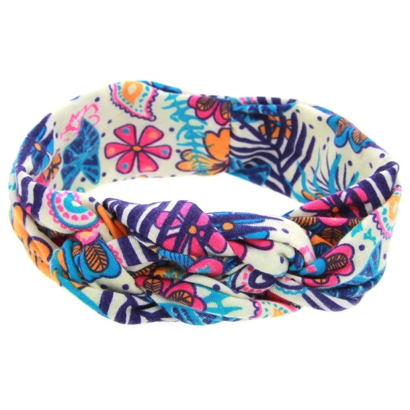 Fashion Baby Top Knot Headbands Kids Headwrap Cotton Flower Cross Elastic Girls Turban Tie Headwear Hair Band Accessories Gifts
