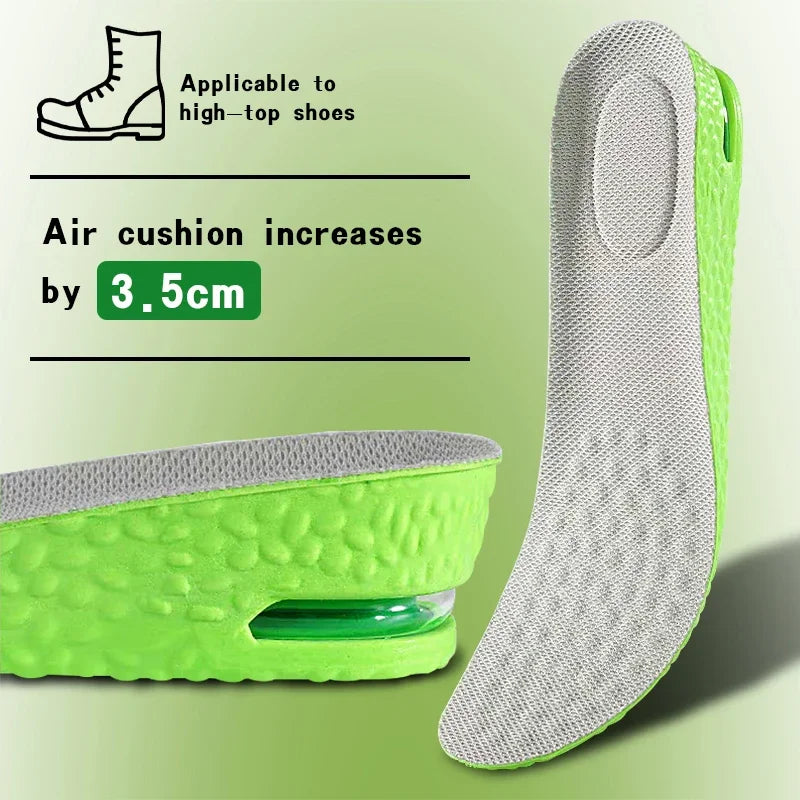 NEW Height Increase Insole for Men Growing Sole Shoes Insoles Unisex Quality Sports Air Shock Absorbing Anti-Odour Shoe Pads