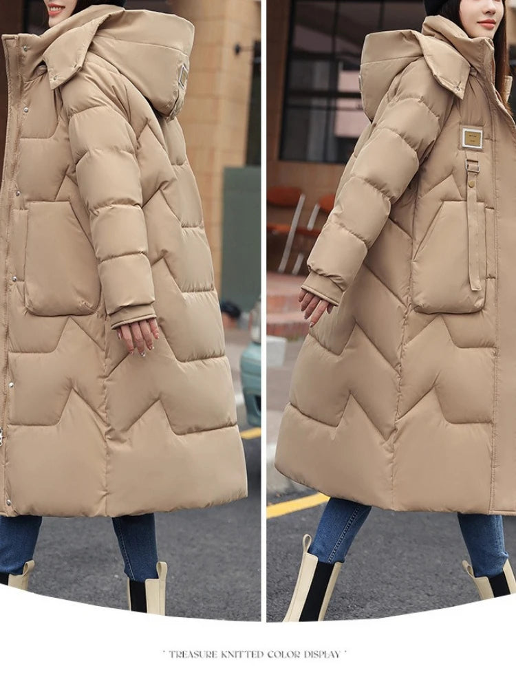 Long Winter Jacket New Coat Women Down Cotton Jackets Warm Hooded Parkas Outwear Female Thick Cold Snow Wear Coats Puffer Jacket