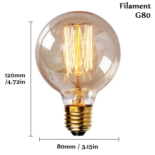 Edison bulb lampada retro lamp incandescent ampoule vintage E27 40w 220V For Decor Filament Bulb E27 Pendant Lights Antique Bulb