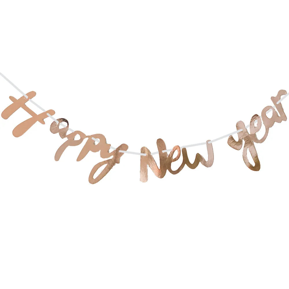 Happy New Year Banner Party Decoration Supplies New Year Hanging Decorations Flag Hanging Decorations