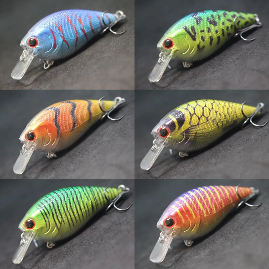 wLure Crankbait Fishing Lure 8.3cm 14.3g Square Bill Fat Body Wobbler 1 Meter Depth #4 Treble Hooks Assorted Colors C429