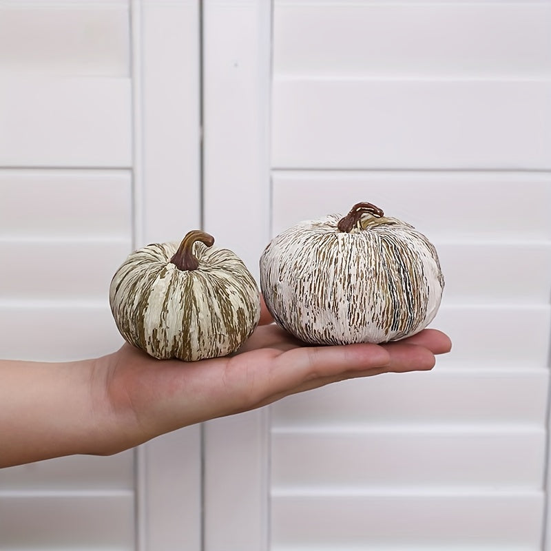 Set, Artificial Pumpkin Accessories Combination, Stripe Size Combination Home Garden Halloween Harvest Festival Party Decoration, Scene Decor, Festivals Decor, Room Decor, Home Decor, Offices Decor, Fall Decor