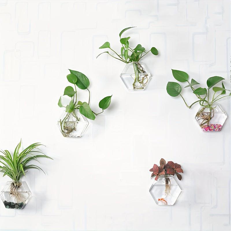 2/4pcs Hydroponic Glass Planter - Creative Wall Mounted Plant Vase for Home Garden Office Decoration - Christmas Gift for Plant Lovers