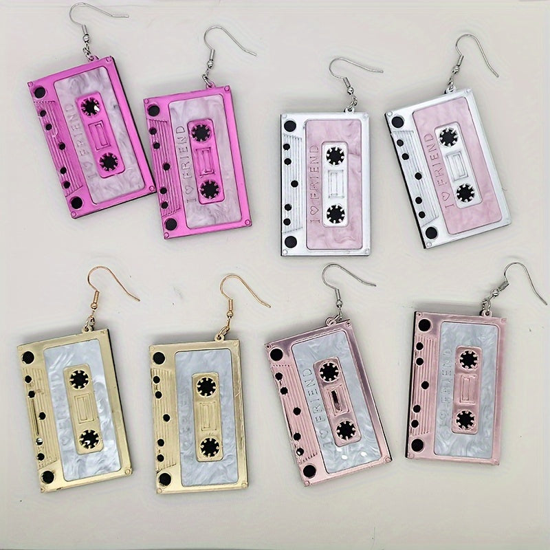 Acrylic Tape Drop Earrings Y2K Retro Style Ear Jewelry For Women Party Accessories