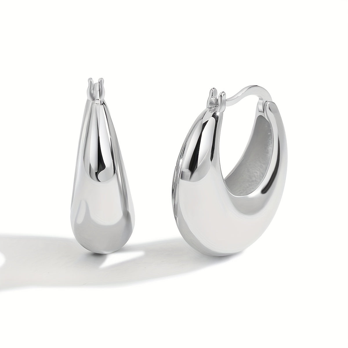 Chunky 18K Gold Plated Huggie Hoop Earrings Party Holiday Gifts For Women Girls 1Pair