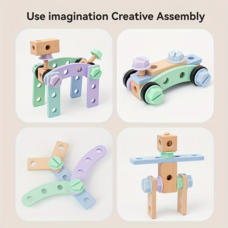 "Brain Booster" Creative Wooden Nut Assembly Kit For Kids 3-6 Years - Educational Stem Toy With Free Shipping