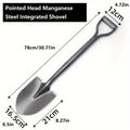 1pc Durable All-Manganese Steel Snow Shovel, Heavy-Duty Metal Ice Scraper for Driveway, Car Emergency, Home & Garden Use - Anti-Fall, Pressure Resistant, One-Piece Forging, Snow Removal Equipment | Functional Shovel | Heavydu