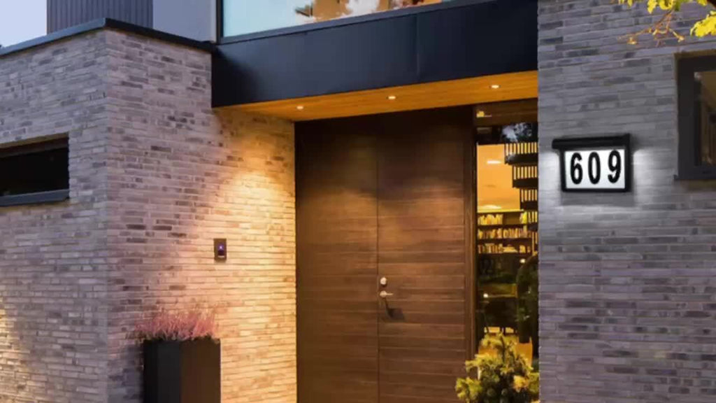 Brightly Lit Solar House Number Sign - Energy-Efficient, Waterproof, Outdoor Address Display for Home, Garden, Street, Yard - Durable Wall Mount