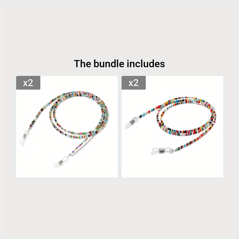 Eyeglass Strap Glasses Chains For Women Colorful Beaded Neck Strap Elegant Holder Chains Glasses Cord