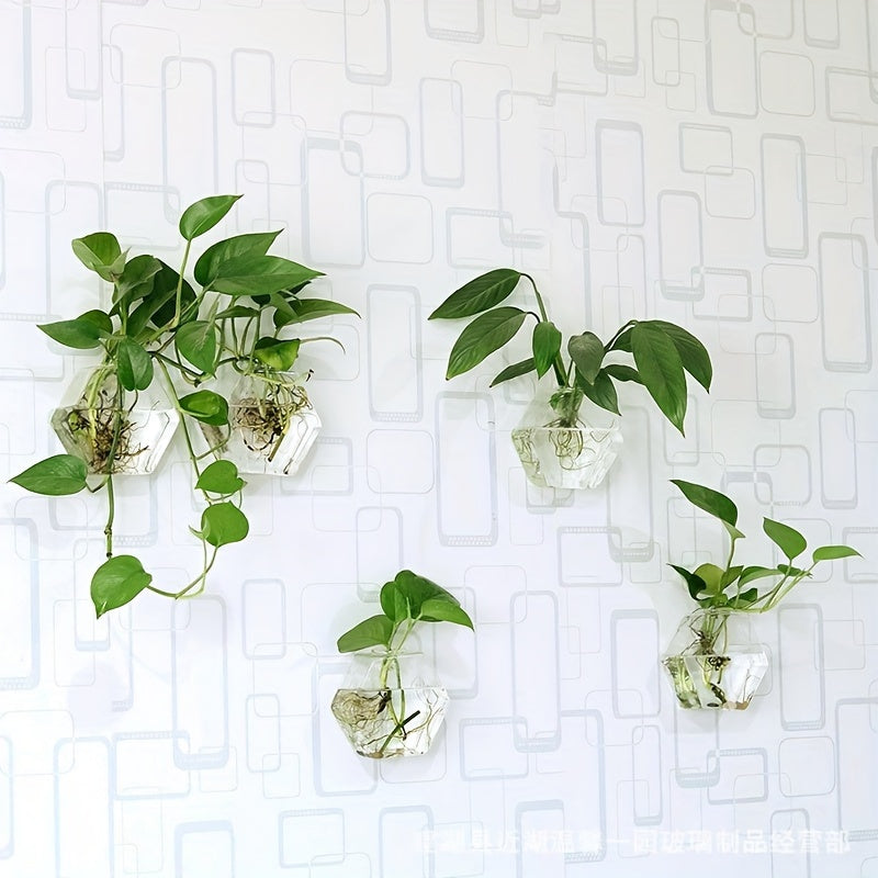 2/4pcs Hydroponic Glass Planter - Creative Wall Mounted Plant Vase for Home Garden Office Decoration - Christmas Gift for Plant Lovers