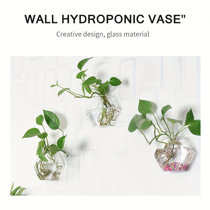 2/4pcs Hydroponic Glass Planter - Creative Wall Mounted Plant Vase for Home Garden Office Decoration - Christmas Gift for Plant Lovers