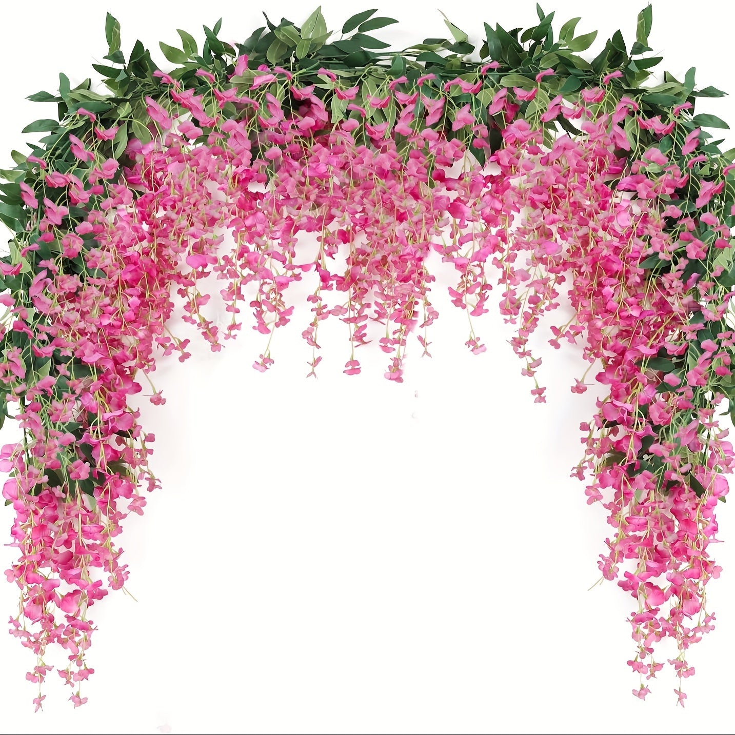 4pcs 28.8ft Long Artificial Wisteria Flowers Garland - Realistic Hanging Vine for Home Garden Outdoor Ceremony Wedding Arch Floral Decor - Spring Summer Seasonal Decoration for Indoor Outdoor Spaces