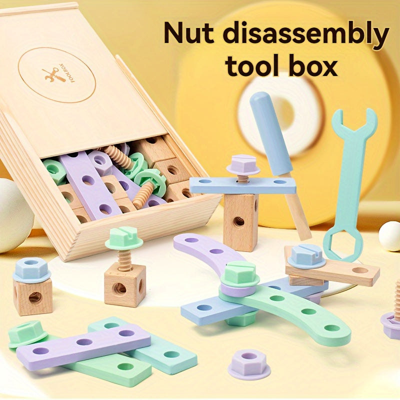 "Brain Booster" Creative Wooden Nut Assembly Kit For Kids 3-6 Years - Educational Stem Toy With Free Shipping